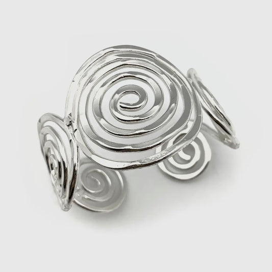 Anju Jewelry Silver Spiral Circles Cuff Bracelet