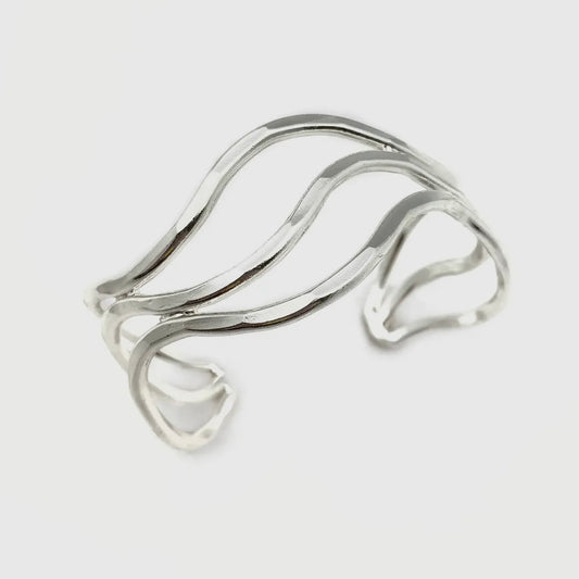 Anju Jewelry Silver Large Waves Cuff Bracelet