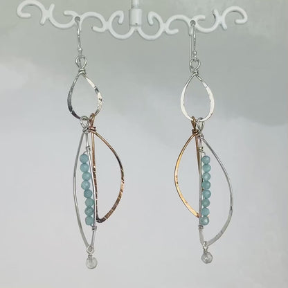 Art By Any Means Aqua Cats Eye Swing Earrings