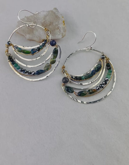 Art By Any Means Feeling Blue Hoop Earrings