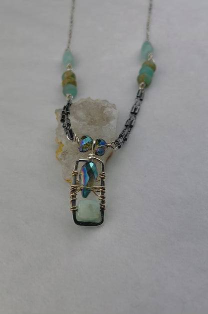 Art By Any Means Gemstone Box Necklace