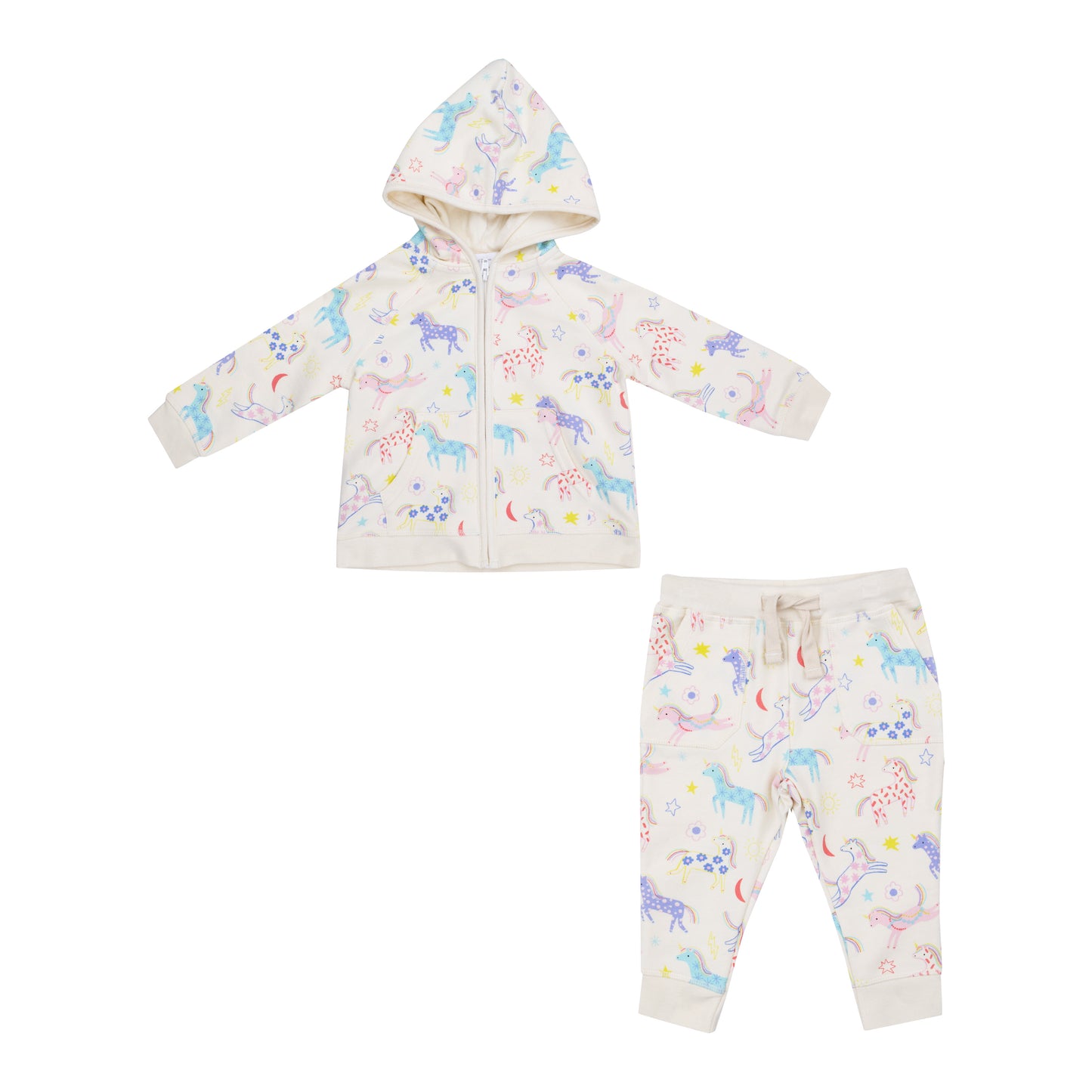 Angel Dear French Terry Hoodie & Jogging Set - Multiple Patterns