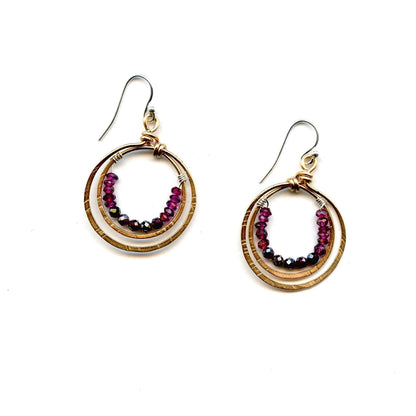 Art By Any Means Ring of Garnet Earrings