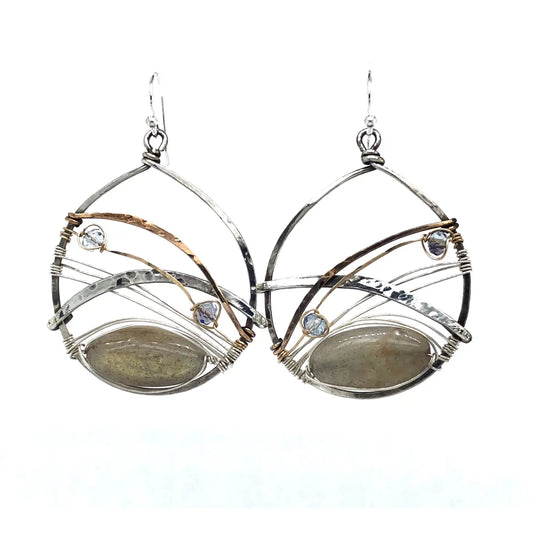 Art By Any Means Labradorite Basket Earrings